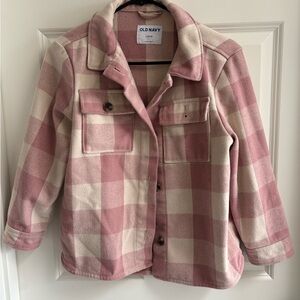Old Navy Kids Plaid Jacket in Pink and Cream